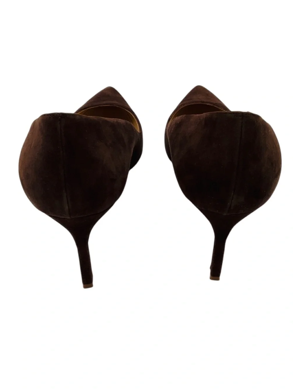 MANOLO BLAHNIK BROWN POINTED TOE SUEDE LEATHER PUMPS